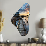 Pier And Dock Rustic I - Asymmetric Metal Wall Clock