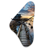 Pier And Dock Rustic I - Asymmetric Metal Wall Clock