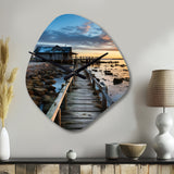 Pier And Dock Rustic I - Asymmetric Metal Wall Clock