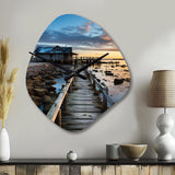 Pier And Dock Rustic I - Asymmetric Metal Wall Clock