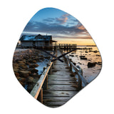 Pier And Dock Rustic I - Asymmetric Metal Wall Clock