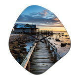 Pier And Dock Rustic I - Asymmetric Metal Wall Clock