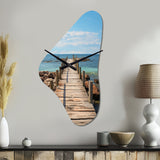 Pier And Dock Rustic II - Asymmetric Metal Wall Clock