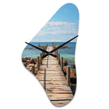 Pier And Dock Rustic II - Asymmetric Metal Wall Clock