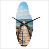 Pier And Dock Rustic II - Asymmetric Metal Wall Clock