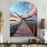 Pier And Dock Tranquil I - Asymmetric Metal Wall Clock