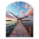 Pier And Dock Tranquil I - Asymmetric Metal Wall Clock