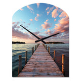 Pier And Dock Tranquil I - Asymmetric Metal Wall Clock