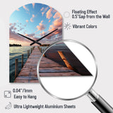 Pier And Dock Tranquil I - Asymmetric Metal Wall Clock