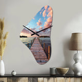 Pier And Dock Tranquil I - Asymmetric Metal Wall Clock
