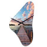 Pier And Dock Tranquil I - Asymmetric Metal Wall Clock
