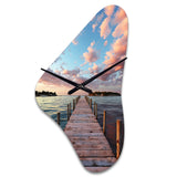Pier And Dock Tranquil I - Asymmetric Metal Wall Clock