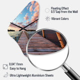 Pier And Dock Tranquil I - Asymmetric Metal Wall Clock