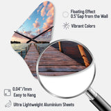 Pier And Dock Tranquil I - Asymmetric Metal Wall Clock