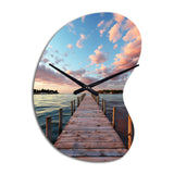 Pier And Dock Tranquil I - Asymmetric Metal Wall Clock