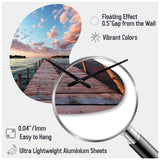 Pier And Dock Tranquil I - Asymmetric Metal Wall Clock