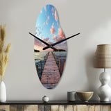 Pier And Dock Tranquil I - Asymmetric Metal Wall Clock