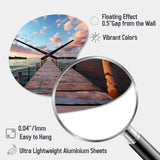Pier And Dock Tranquil I - Asymmetric Metal Wall Clock
