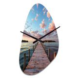 Pier And Dock Tranquil I - Asymmetric Metal Wall Clock