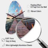Pier And Dock Tranquil I - Asymmetric Metal Wall Clock