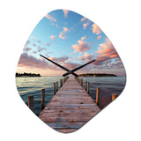 Pier And Dock Tranquil I - Asymmetric Metal Wall Clock