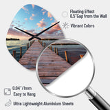 Pier And Dock Tranquil I - Asymmetric Metal Wall Clock