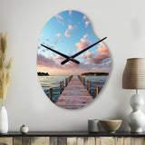 Pier And Dock Tranquil I - Asymmetric Metal Wall Clock