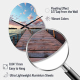 Pier And Dock Tranquil I - Asymmetric Metal Wall Clock