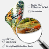 Pine Tree Autumn Symphony III - Asymmetric Metal Wall Clock