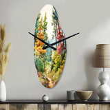 Pine Tree Autumn Symphony III - Asymmetric Metal Wall Clock