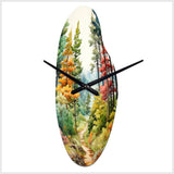 Pine Tree Autumn Symphony III - Asymmetric Metal Wall Clock