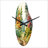 Pine Tree Autumn Symphony III - Asymmetric Metal Wall Clock