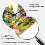 Pine Tree Autumn Symphony III - Asymmetric Metal Wall Clock