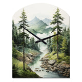 Green Pine Tree Eternal Guardians I - Asymmetric Metal Wall Clock