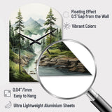 Green Pine Tree Eternal Guardians I - Asymmetric Metal Wall Clock
