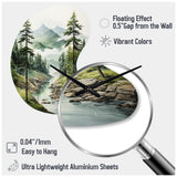 Green Pine Tree Eternal Guardians I - Asymmetric Metal Wall Clock