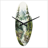Green Pine Tree Eternal Guardians I - Asymmetric Metal Wall Clock
