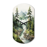 Green Pine Tree Eternal Guardians I - Asymmetric Metal Wall Clock