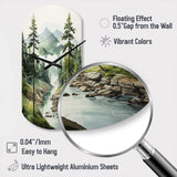 Green Pine Tree Eternal Guardians I - Asymmetric Metal Wall Clock