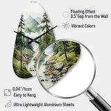 Green Pine Tree Eternal Guardians I - Asymmetric Metal Wall Clock