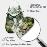 Green Pine Tree Eternal Guardians I - Asymmetric Metal Wall Clock