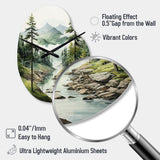 Green Pine Tree Eternal Guardians I - Asymmetric Metal Wall Clock
