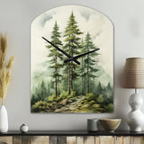 Green Pine Tree Eternal Guardians II - Asymmetric Metal Wall Clock