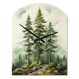 Green Pine Tree Eternal Guardians II - Asymmetric Metal Wall Clock