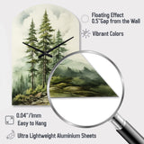 Green Pine Tree Eternal Guardians II - Asymmetric Metal Wall Clock