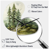 Green Pine Tree Eternal Guardians II - Asymmetric Metal Wall Clock