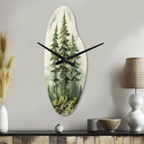 Green Pine Tree Eternal Guardians II - Asymmetric Metal Wall Clock