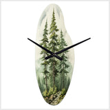 Green Pine Tree Eternal Guardians II - Asymmetric Metal Wall Clock