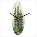 Green Pine Tree Eternal Guardians II - Asymmetric Metal Wall Clock