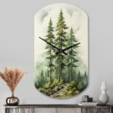 Green Pine Tree Eternal Guardians II - Asymmetric Metal Wall Clock